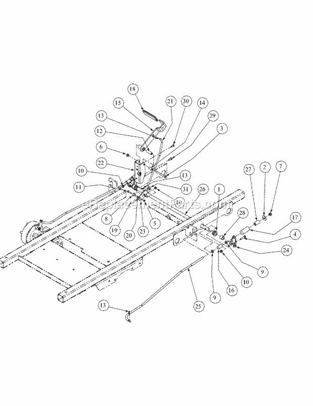 Brake Assembly Diagram and Parts List for M60-KW 53AB5GFX750 Cub Cadet Sprayer